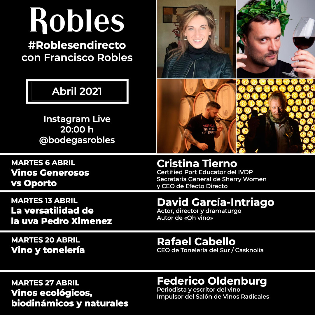 Programa de abril: Catas Instagram Live #Roblesendirecto