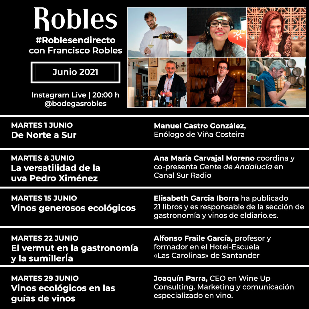 Programa de junio: Catas Instagram Live #Roblesendirecto