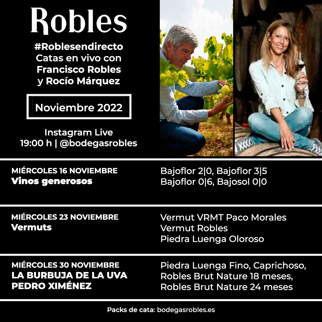 Catas Instagram Live #Roblesendirecto: Programa de noviembre